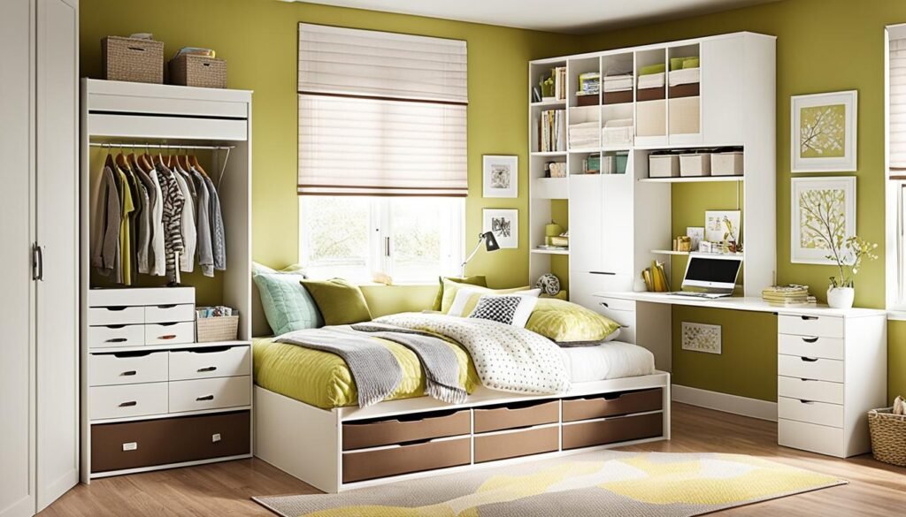 bedroom as an example of a small room organisation done well